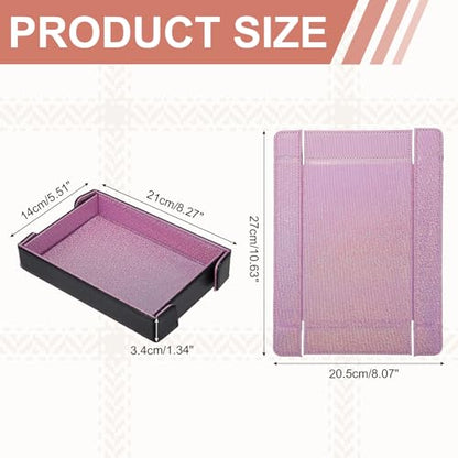 Dice Tray PU Leather Mat Magnetic Folding Dice Rolling Tray Holder Laser Gradient Rectangle Storage Box Perfect for DND Table Games & Entryway & Nightstand Organizer (Light Purple) - color: Light Purple