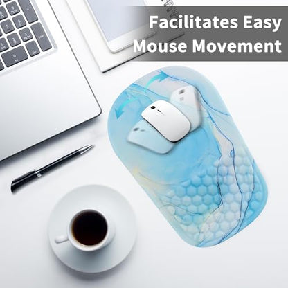 Ergonomic Mouse Pad with Wrist Rest Support, Non-Slip Mouse Pads, Suitable for Home or Office use (Blue) - color: Blue