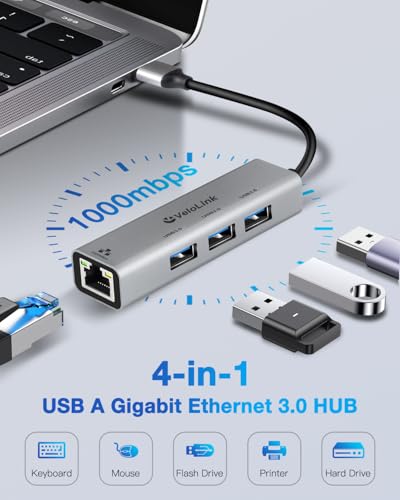USB to Ethernet Adapter,Ethernet to USB,USBA to RJ45 for Nintendo Switch 2,Gigabit Ethernet Adapter, LAN Network for Laptop, MacBook,Chromebook,Surface, Desktop,PC and More (USB A with 3.0HUB) - size: USB A with 3.0HUB