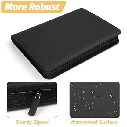 Trading Card Binder, Card Collection Binder Album Folder with 540 Side Loading Pockets, 9 Pocket Trading Card Album Folder for TGC,MTG, Baseball Cards, Yugioh - color: Aa-black