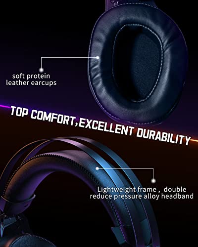 Gaming Headset for Xbox One Series X/S Ps5, Ps4, PC Switch, Noise Canceling Headphones with Microphone, 3.5mm Audio Jack, Auto-Adjust Headband