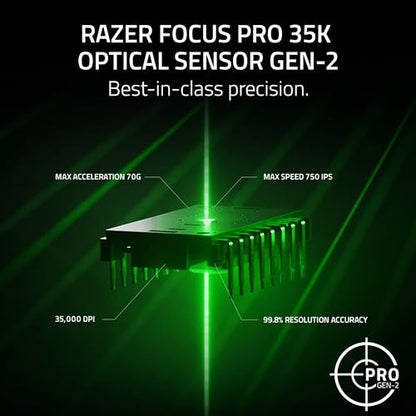 Razer Viper V3 Pro Wireless Esports Gaming Mouse: Symmetrical - 55g Lightweight - 8K Polling - 35K DPI Optical Sensor - Gen3 Optical Switches - 8 Programmable Buttons - 95 Hr Battery - White - color: White, style: 8000 Hz Polling