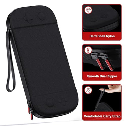 STARTRC GAMES Slim Carrying Case for Nintendo Switch 2 2025, Hard Shell Travel Case with 12 Game Card Slots, Portable Carry Bag for Switch 2 Console Black - color: Black