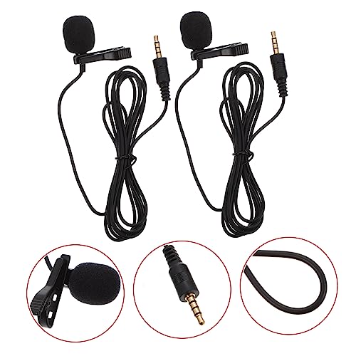 DECHOUS 2pcs Clip Microphone for Live Streaming USB Laptop Mic Journalist Interview Collar