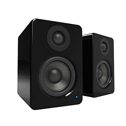 Kanto YU2 Powered Desktop Speakers - 3" Composite Driver, 3/4" Silk Dome Tweeter, Built-in USB DAC - Gloss Black (Renewed)
