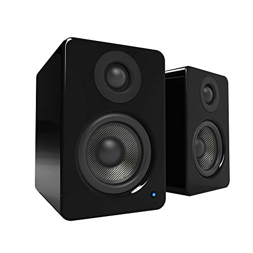Kanto YU2 Powered Desktop Speakers - 3" Composite Driver, 3/4" Silk Dome Tweeter, Built-in USB DAC - Gloss Black (Renewed)