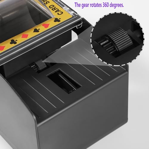 FEIERYA Automatic Card Shuffler 2/1/4/6 Deck | Battery-Operated Electric Playing Card Shuffler,Compatible with UNO,Poker for Home Card Game,Travel - size: 6 Decks