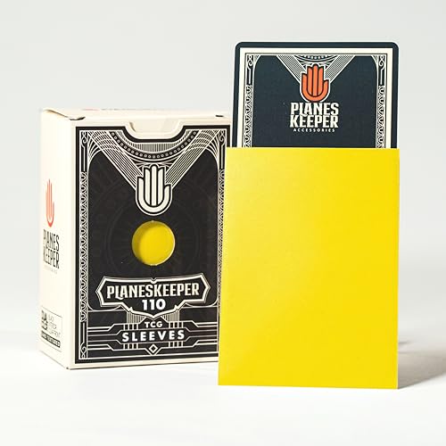 Matte Dual Standard Size Card Sleeves | 110 Pack (63×88mm) Standard Size | Textured Back, Clear Front, Double-Sleeving | Compatible with Magic The Gathering | TCG Sleeves (Sunflare) - color: Sunflare