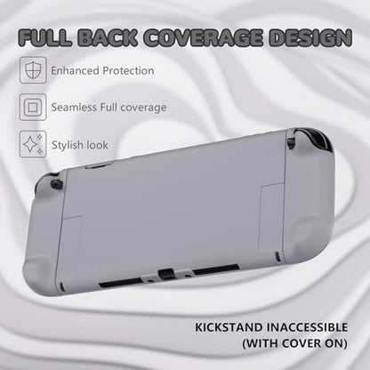 PlayVital Hard Case for Nintendo Switch 2 with Extra Stand & Thumb Grip Caps | Split Design, Dockable Protective Full-Body Shell Cover for Nintendo Switch 2 | Solid Color Series, New Hope Gray - color: New Hope Gray
