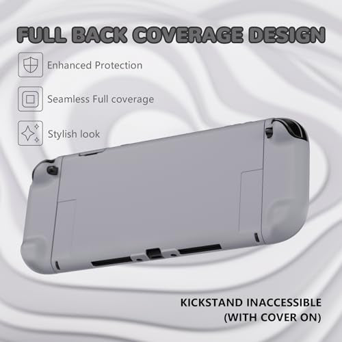 PlayVital Hard Case for Nintendo Switch 2 with Extra Stand & Thumb Grip Caps | Split Design, Dockable Protective Full-Body Shell Cover for Nintendo Switch 2 | Solid Color Series, New Hope Gray - color: New Hope Gray
