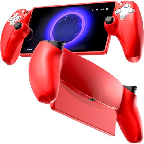 for PS5 Portal Silicone Protective Cover, Soft PS5 Skin Case for PlayStation Portal 2023 Remote Player, Shock-Hard Cover Accessories Skin - Red - color: Red