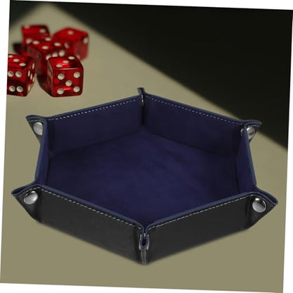 Kisangel Folding Pu Dice Tray Storage Box for Tabletop Games Dice Holder Design