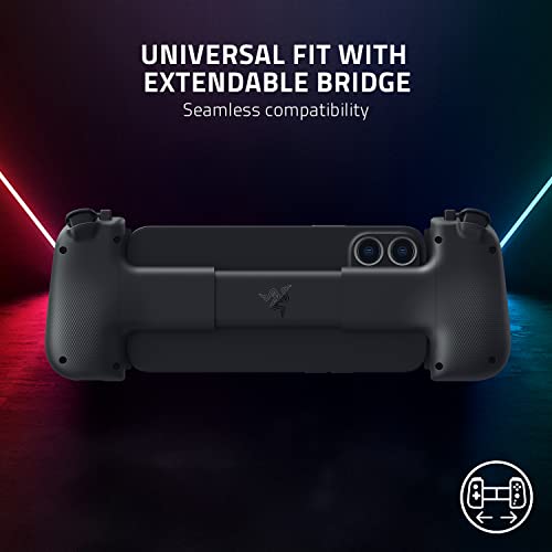 Razer Kishi V2 Mobile Gaming Controller for iPhone (Lightning): Console Quality Controls - Universal Fit w/ Extendable Bridge - Stream PC, Xbox, PlayStation Games - Customizable Triggers - Ergonomic - color: Black, style: Kishi V2