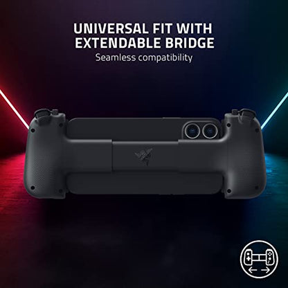 Razer Kishi V2 Mobile Gaming Controller for iPhone (Lightning): Console Quality Controls - Universal Fit w/ Extendable Bridge - Stream PC, Xbox, PlayStation Games - Customizable Triggers - Ergonomic - color: Black, style: Kishi V2