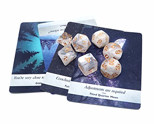 DND Dice Set 7Pcs Transparent Mix White Cloud Dice for Dungeon and Dragons D&D RPG Role Playing Games Polyhedral Dice - color: Transparent Mixed White Cloud