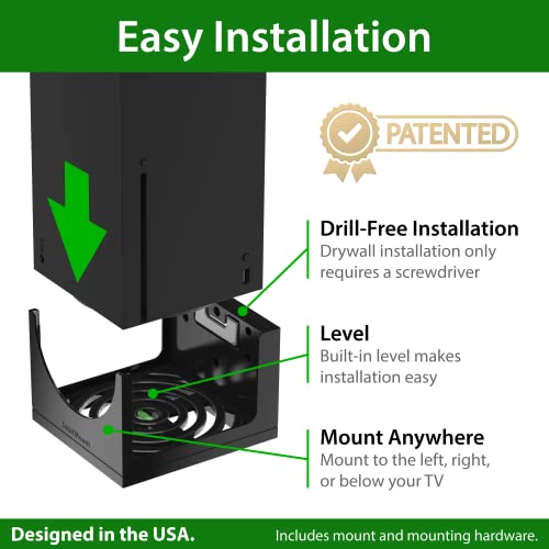 TotalMount for Xbox Series X – Pro Quality, Cooling, Level, Stops Vibration | Designed in USA – Wall Mount Secures Each Side to Prevent Falls – Damper Minimizes Fan Rattling During Gaming - size: Standard Bundle: Wall Mount
