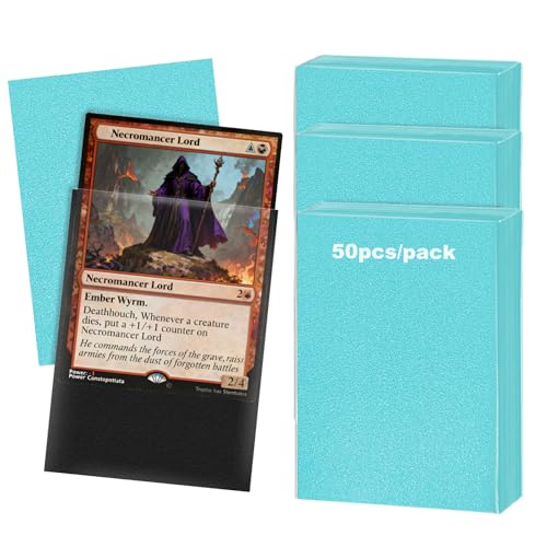 Premium Card Sleeves, 150 Sleeves 2.6''x3.6''(66x91mm) Compatible with Standard Sized Trading Card, Fit for MTG PTCG Game Card, Baseball Card, Sport Card - color: Glacier Blue, size: 150 Matte Sleeves
