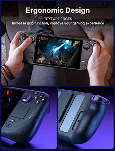 JSAUX PC0105 Steam Deck Case with Adjustable Angle Stand + 2-Pack Steam Deck Screen Protector