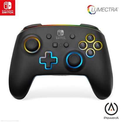 PowerA Enhanced Wireless Nintendo Switch and Switch 2 Controller with Lumectra, gaming controller, Officially licensed - style: Multi-Zone RGB Lighting