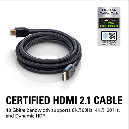 Elgato Ultra High Speed HDMI Cable, Certified 2.1 | 48 Gbit/s bandwidth, Supports 8K60 and 4K120, VRR and ALLM, eARC with Dolby Atmos, Braided jacket, 6.5ft length