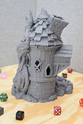 The Wizard's Tower Dice Tower - 11 Inch Tall Dice Tower, 3D Printed, Tabletop RPG, DND Accessories, Dice Tower, Dice Accessories, Role Playing Game