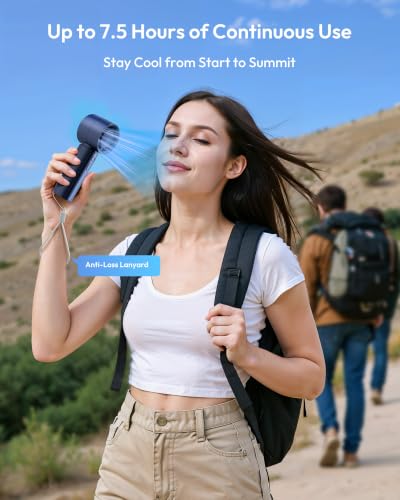 Gaiatop Small Handheld Fan Portable, Powerful High Speed Turbo Cooling, USB Rechargeable Mini Personal Fan, Summer Outdoor Travel Essentials, Gifts for Women Men, Navy Blue - color: Navy Blue