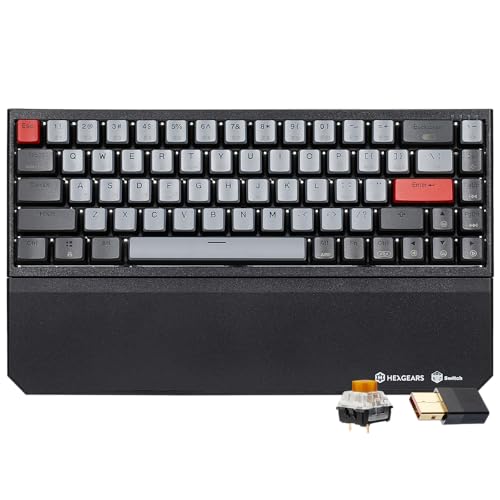 Hexgears X1 Pro Wireless Mechanica Keyboard, Tri-Mode Bluetooth/2.4G/USB-C, Hot-Swappable Tactile Switch Gaming Keyboard, Mini Compact White Backlit Keyboards with Wrist Rest - Dark - color: Dark Knight-X1 Pro, size: Tactile