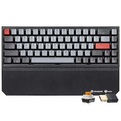 Hexgears X1 Pro Wireless Mechanica Keyboard, Tri-Mode Bluetooth/2.4G/USB-C, Hot-Swappable Tactile Switch Gaming Keyboard, Mini Compact White Backlit Keyboards with Wrist Rest - Dark - color: Dark Knight-X1 Pro, size: Tactile