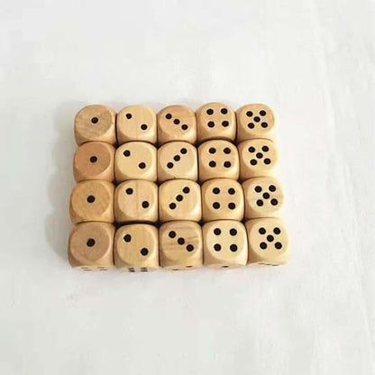 10Pcs Wooden D6 Dice Set, 20mm Round Corner, 6 Sided Gaming Dice for Adults Standard Game Dice