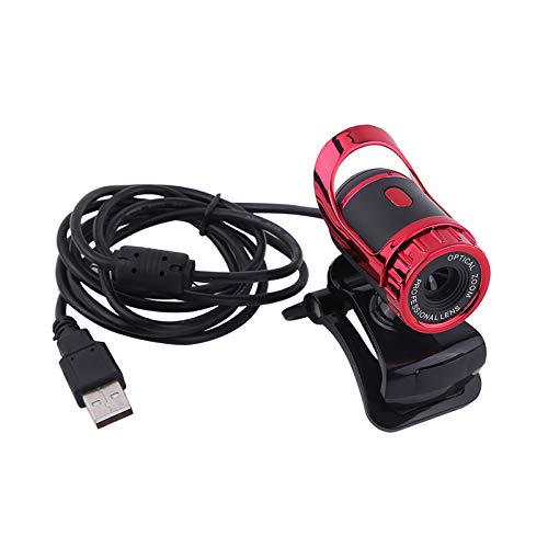 HD Webcam 1080P with Built-in Microphone 10-Meter Voice Pickup, 360° Rotation & 30° Tilt Adjustable Stand, for Video Conferencing Online Learning Streaming Gaming Remote Work - color: Red
