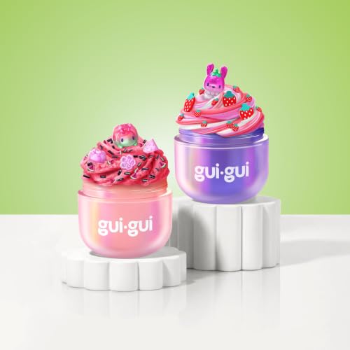 GUI GUI Fruity Glow Slime Kit, Cloud & Butter Scented Slimes | Gua Sha, Beauty Scoop, charms, booster, and collectible figurine in a slime kit for girls, birthday gifts for girls 6+ - style: Cloud & Butter