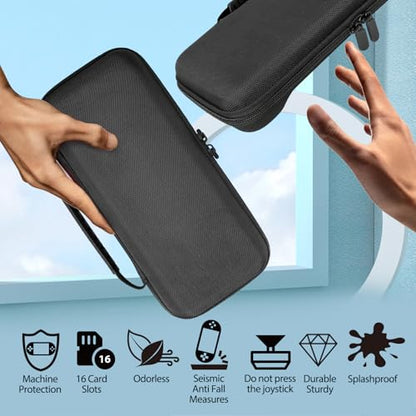 Travel Carrying Case for Nintendo Switch 2 2025, Large Volume Consoles Accessories Bundle Holder Shockproof Hard Shell Protective Cover Pouch Waterproof Portable with Game Cartridge Slots Black - color: Black, style: Net