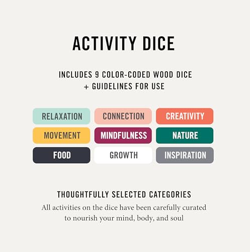 Two Tumbleweeds Mood-Boosting Activity Dice – Set of 9 Dice | 54 Screen-free Activities – Mindfulness & Wellness Gift for Adults, Teens, & Employees – Therapy Office Must Haves