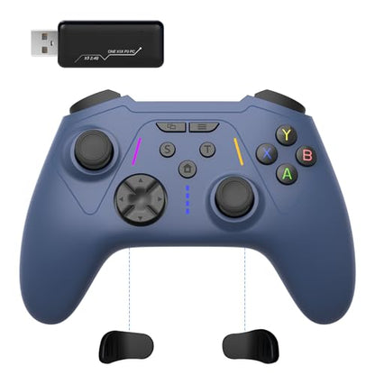 BETMI Wireless Controller for Xbox One, Xbox Series X/S, PC Adapter, Hall Effect Joysticks, Turbo, Macro, Remapping, Dual Vibration Function, 2.4GHz Gamepad(Dark White)