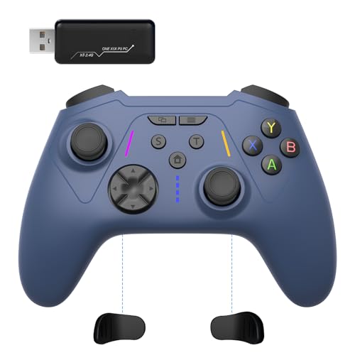 BETMI Wireless Controller for Xbox One, Xbox Series X/S, PC Adapter, Hall Effect Joysticks, Turbo, Macro, Remapping, Dual Vibration Function, 2.4GHz Gamepad(Dark White)