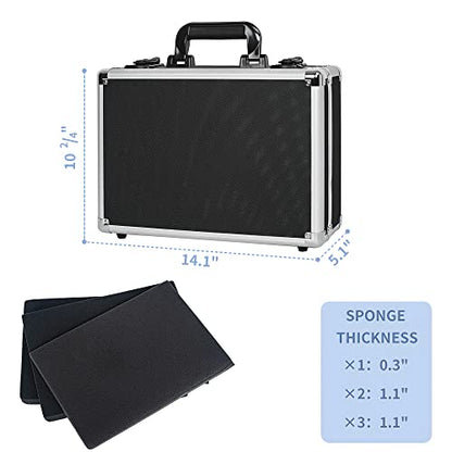 14 Inch Hard Shell Carrying Case | Ideal for Wireless Mic System Storage & Camera Gear Transportation with Customizable Pre-Diced DIY Foam - size: Inner：13.6''X 9.6''X 4.6''