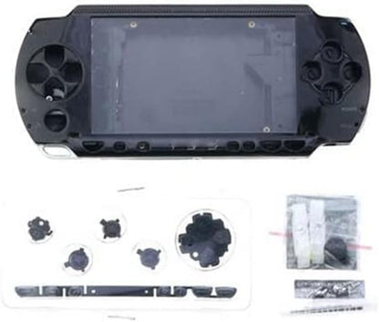 Full Housing Shell Case Cover with Button Set for PSP 1000 1001 Series Replacement (Black) - color: Black