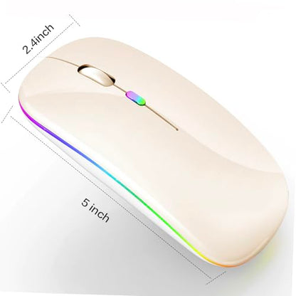 PEIBO Bluetooth Wireless Mouse for Laptop mac MacBook ipad MacBook air MacBook pro pc Desktop Computer Windows Chromebook Notebook (Cream White) - color: Cream white