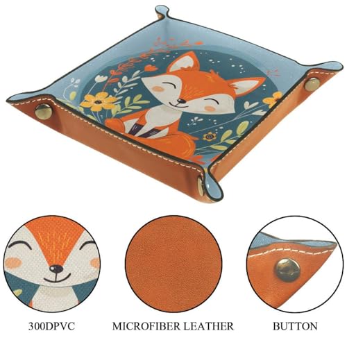 Flower Fox Animal Dice Tray Dice Rolling Tray Folding Dice Holder for Dice Games, Like RPG, DND and Other Table Games - color: Multi 13