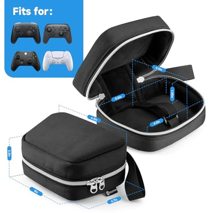 CaSZLUTION Travel Carrying Case Compatible with Switch 2 Pro Controller | Universal Protective Storage Bag for Switch and PS5 Wireless Gaming Controllers, Fabric Shockproof Bag, Black, Case Only
