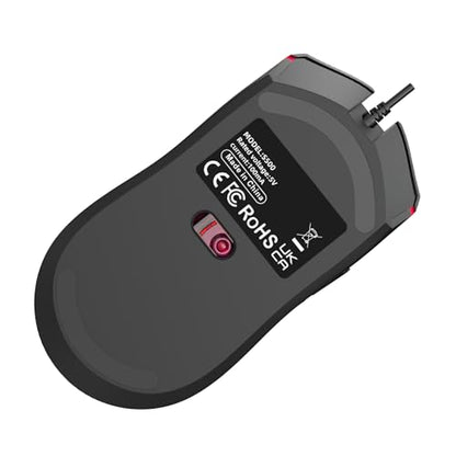 Cuifati Hollow Design RGB Backlit Wired Mouse, Ergonomic 6400DPI Optical Gaming Mouse 6 Buttons USB Plug Play, Lightweight 99g Computer for Gaming and Work, Premium ABS Durable (S500 White) - color: S500 White