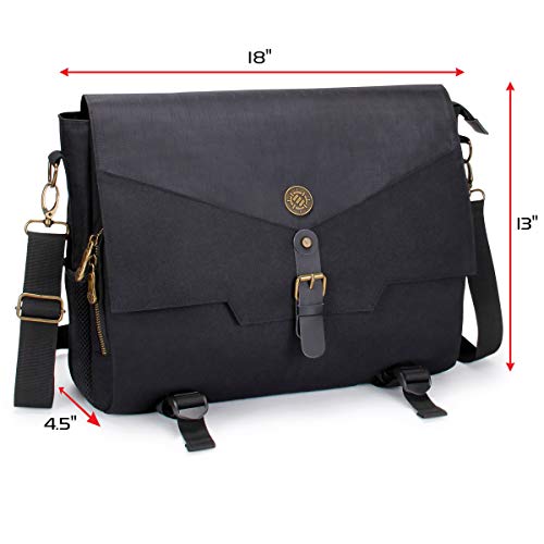ENHANCE Tabletop RPG Player's Essentials DND Bag - Dungeons and Dragons Messenger Bag Fits Player's Handbook, Binders, Dice & Accessories with 17 inch Laptop Compartment and Battlemap Carrying Straps - color: Player's Bag