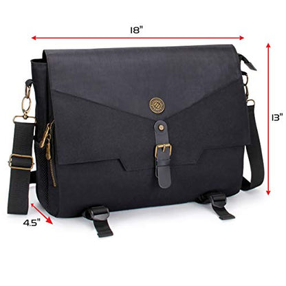 ENHANCE Tabletop RPG Player's Essentials DND Bag - Dungeons and Dragons Messenger Bag Fits Player's Handbook, Binders, Dice & Accessories with 17 inch Laptop Compartment and Battlemap Carrying Straps - color: Player's Bag