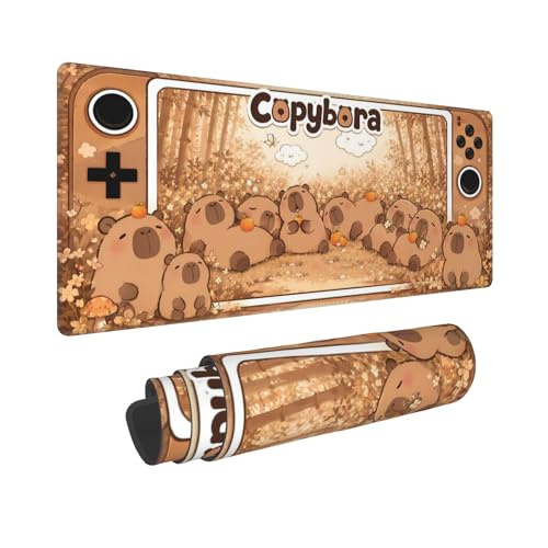 Capybara Gaming Mouse Pad Extended Large Mouse Mat 31.5 X 11.8 Inch Nonslip Rubber Base Long Desk Pad Stitched Edges Mousepad Mice Pad for Office Home Game - color: Capybara