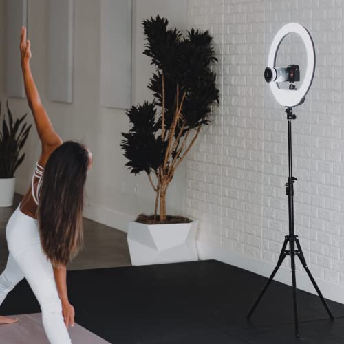Lume Cube Cordless LED Ring Light for Smartphones and Cameras |18” Circle Light with Stand and Phone Holder | Portable Ring Light + 6.5 ft Tripod Stand w/Mount | Also Includes Batteries & Carry Case