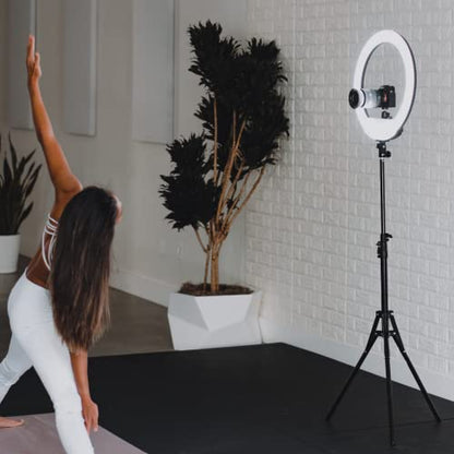 Lume Cube Cordless LED Ring Light for Smartphones and Cameras |18” Circle Light with Stand and Phone Holder | Portable Ring Light + 6.5 ft Tripod Stand w/Mount | Also Includes Batteries & Carry Case