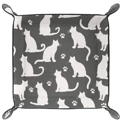 Cats Gray Dice Tray Dice Rolling Tray Folding Dice Holder for Dice Games, Like RPG, DND and Other Table Games - color: Multi 20