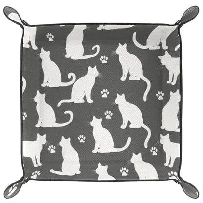 Cats Gray Dice Tray Dice Rolling Tray Folding Dice Holder for Dice Games, Like RPG, DND and Other Table Games - color: Multi 20