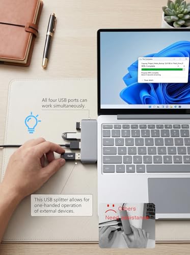 Left USB Hub, Cable-Free USB Splitter,Portable USB Hub for Laptop | One-hand Operation & Device Protection,Plug and Play,cordless integrated design,5Gbps High Speed Transfer - style: Left USB 3.0 Hub