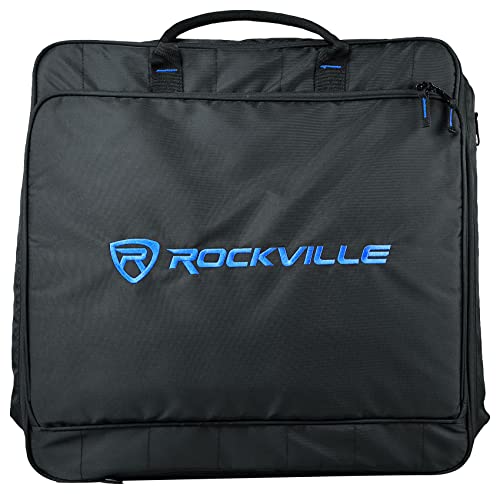 Rockville MB2020 DJ Mixer Controller Gig Bag Case 20.5" x 20.5" x 6" | 11mm Foam Padding, Laptop Pocket, YKK Zippers, Rainproof Nylon, Shoulder Strap, Rubber Feet